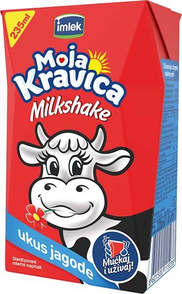 Moja Kravica milk shake jagoda 235ml TB