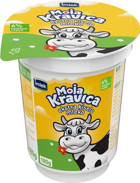 Moja Kravica kiselo mleko 6%m.m. 180 g