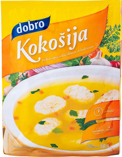 Dobro kokošija  bistra supa  sa knedlama 58 g