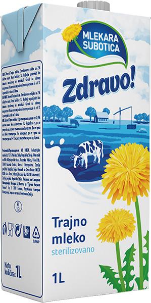 Zdravo UHT mleko 2% m.m. 1 l TB
