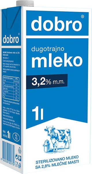 Dobro mleko UHT 3,2% m.m. 1 l